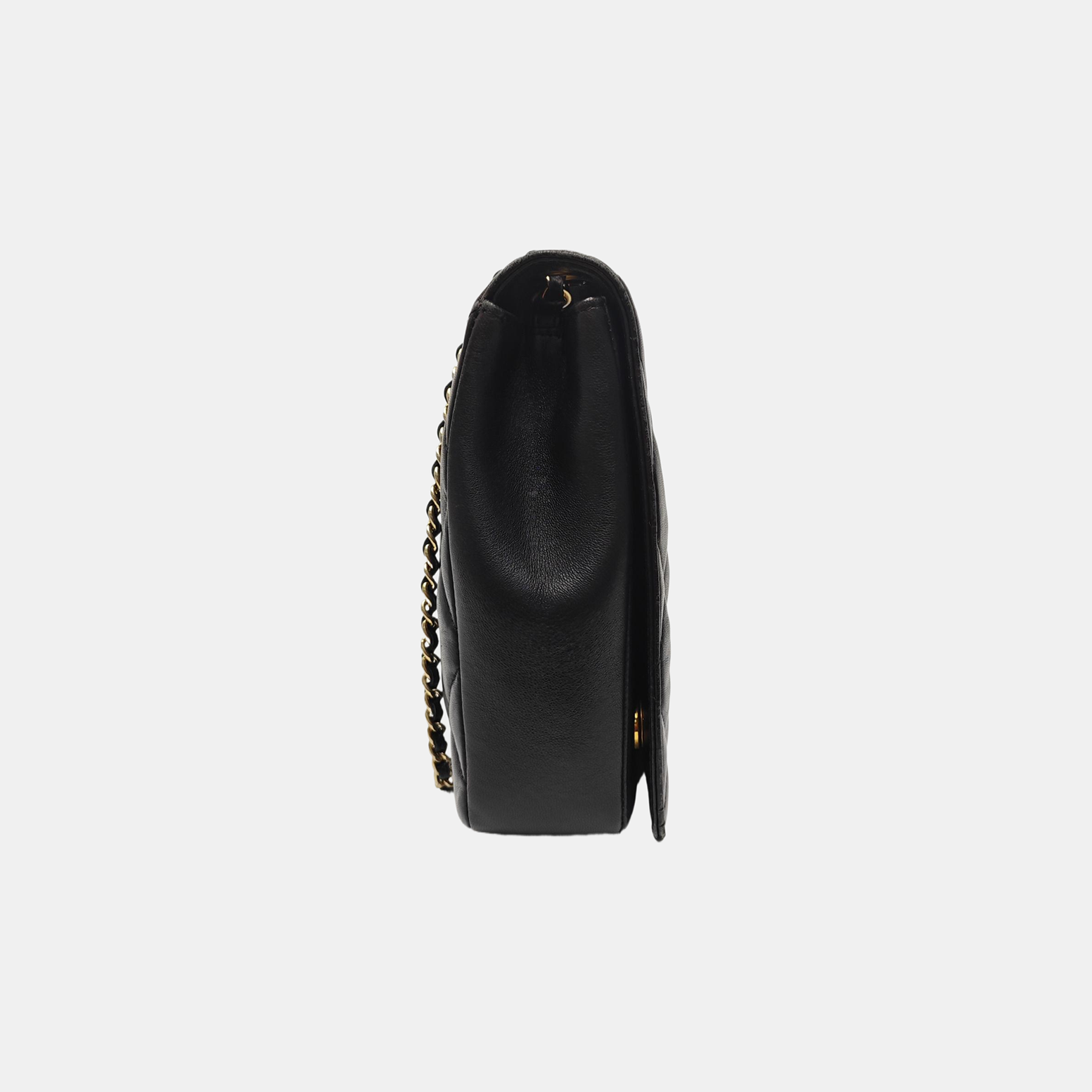 Quilted Lambskin Shoulder Bag Black