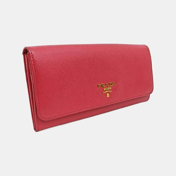 Fold Wallet Saffiano Calfskin Red Wallet