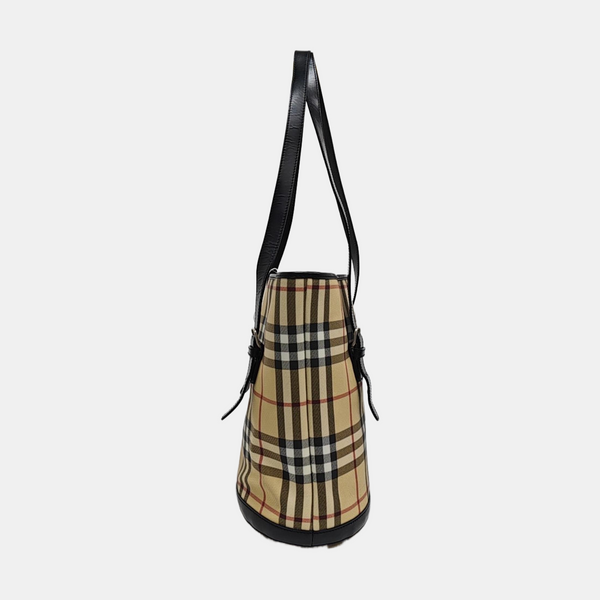 Coated Canvas Bucket Bag Beige