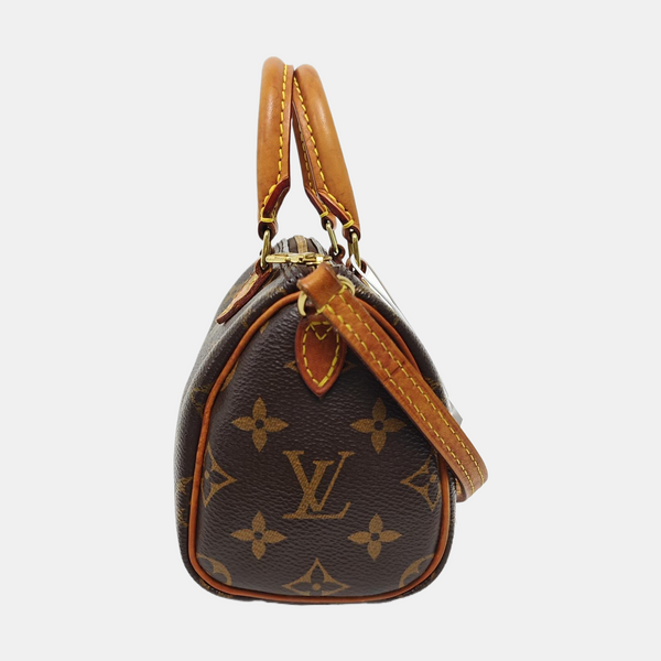 SPEEDY Nano Monogram Coated Canvas Brown