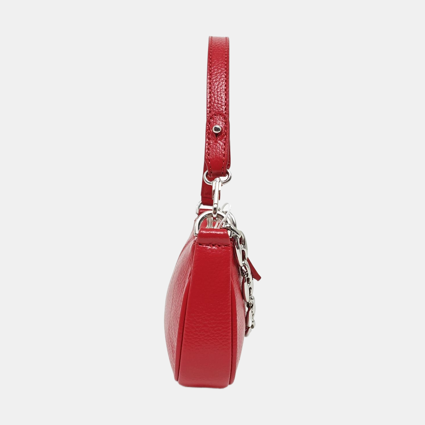 Leather Top Handle Bag Red