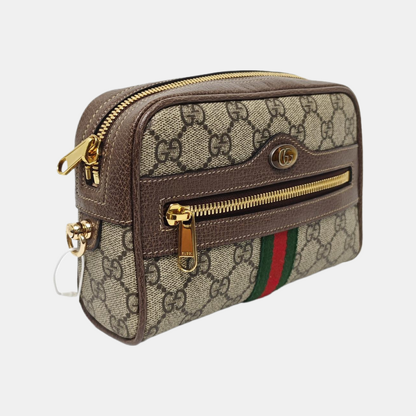 Ophidia Small Monogram Coated Canvas Beige