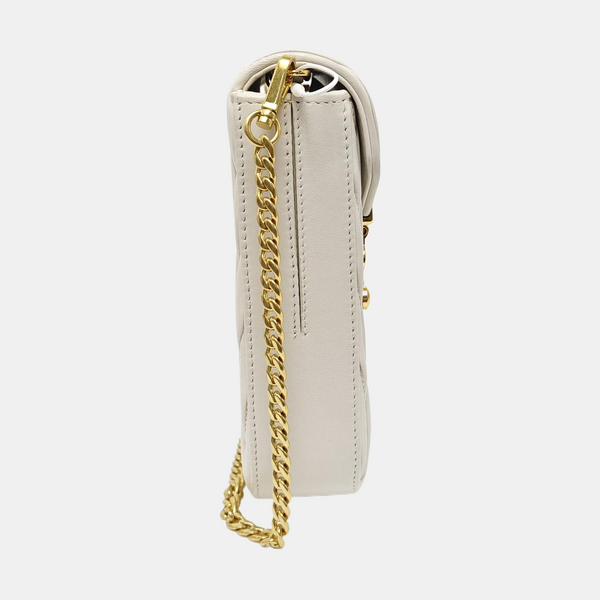 Matelassé Quilted Lambskin White
