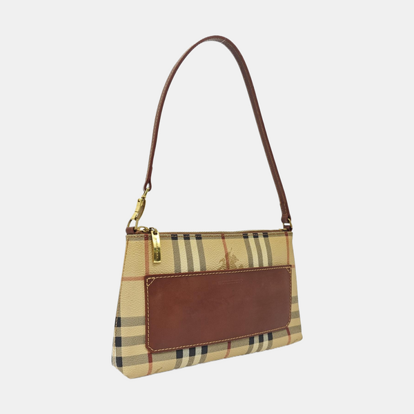 Coated Canvas Top Handle Bag Brown