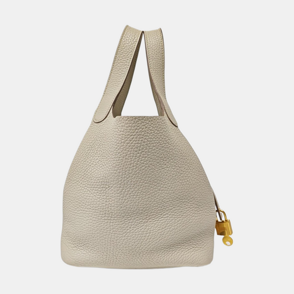 Authenticated pre-owned  Picotin Lock 18 Clemence White - Bucket Bag at Looply
