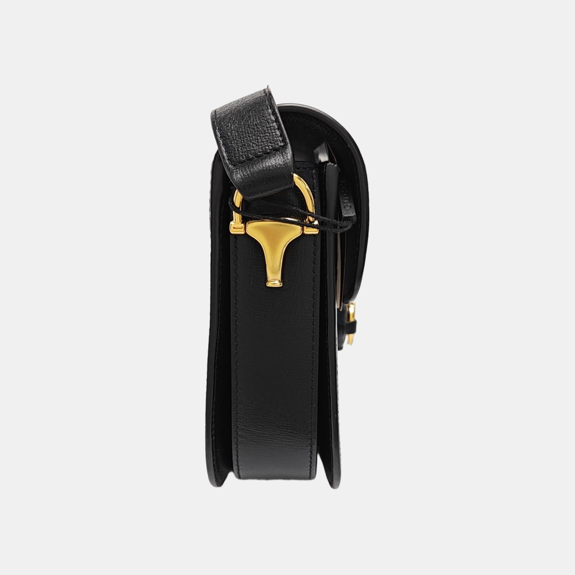 Authenticated pre-owned  Horsebit 1955 Medium Calfskin Black - Shoulder Bag at Looply