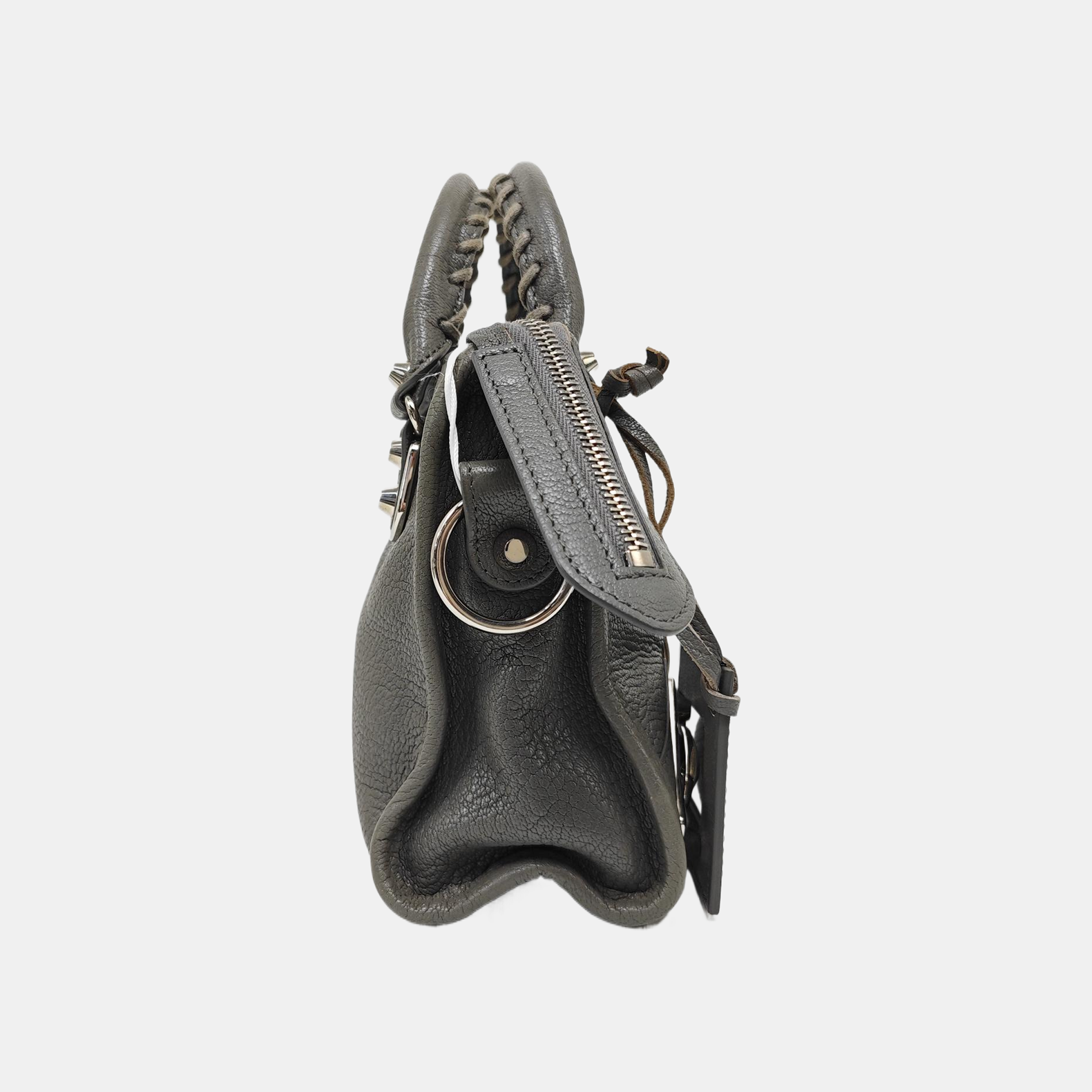 Classic Metallic Edge City Mini Lambskin Gray