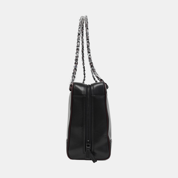Calfskin Top Handle Bag Black