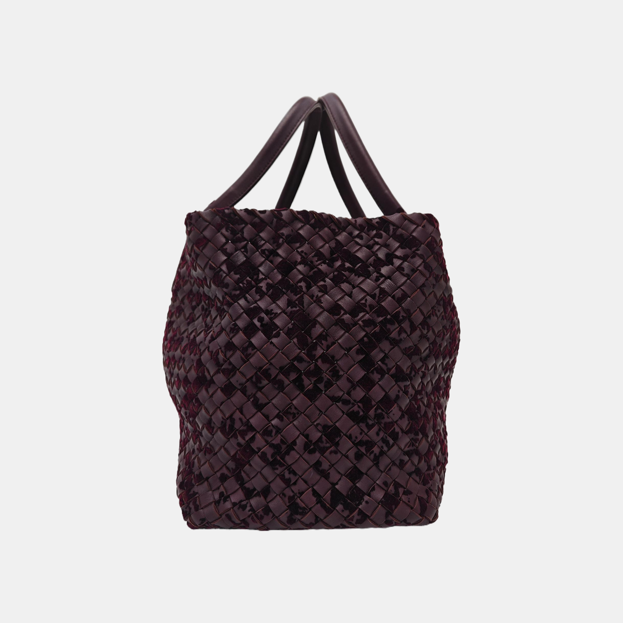 Calfskin Top Handle Bag Purple