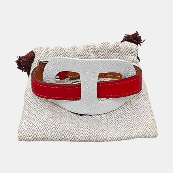 Brazalete de cuero rojo