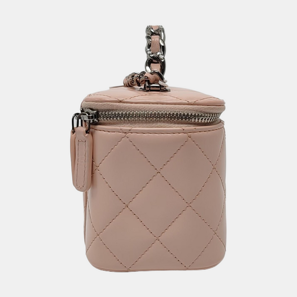 Authenticated pre-owned  VANITY CASE Quilted Calfskin Pink - Shoulder Bag at Looply