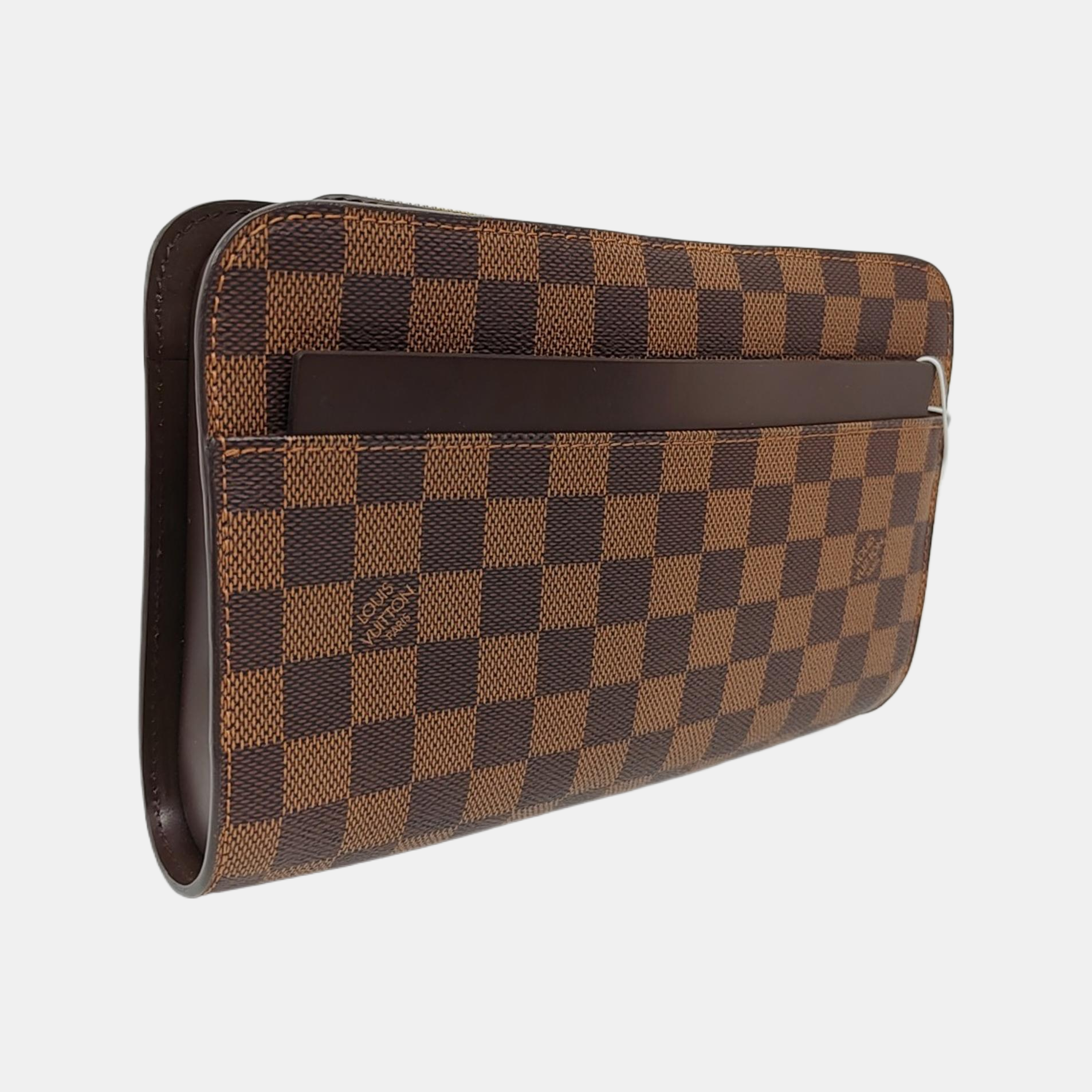 SAINT LOUIS Damier Ebene Coated Canvas Brown