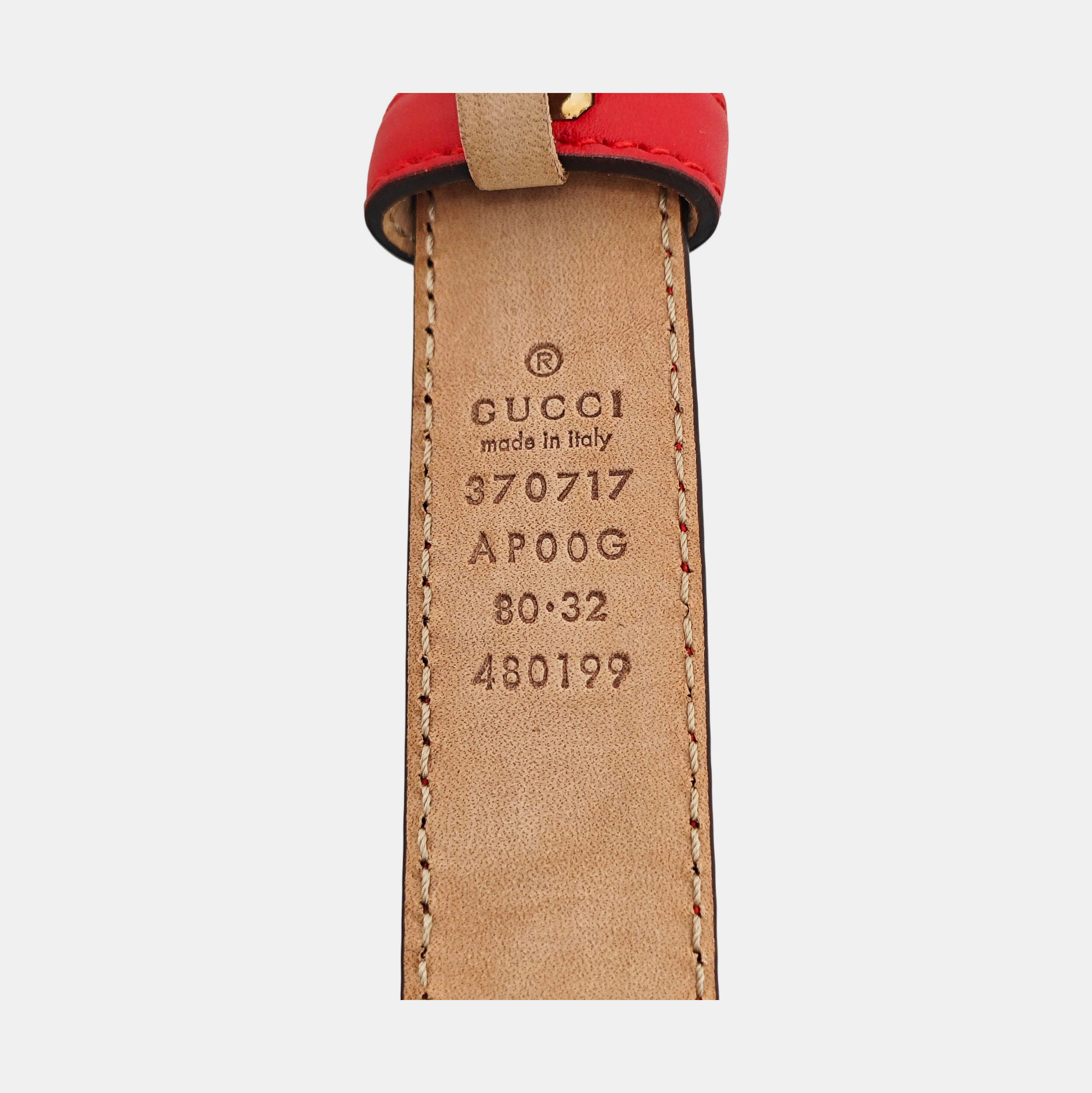 Leather Belt Red
