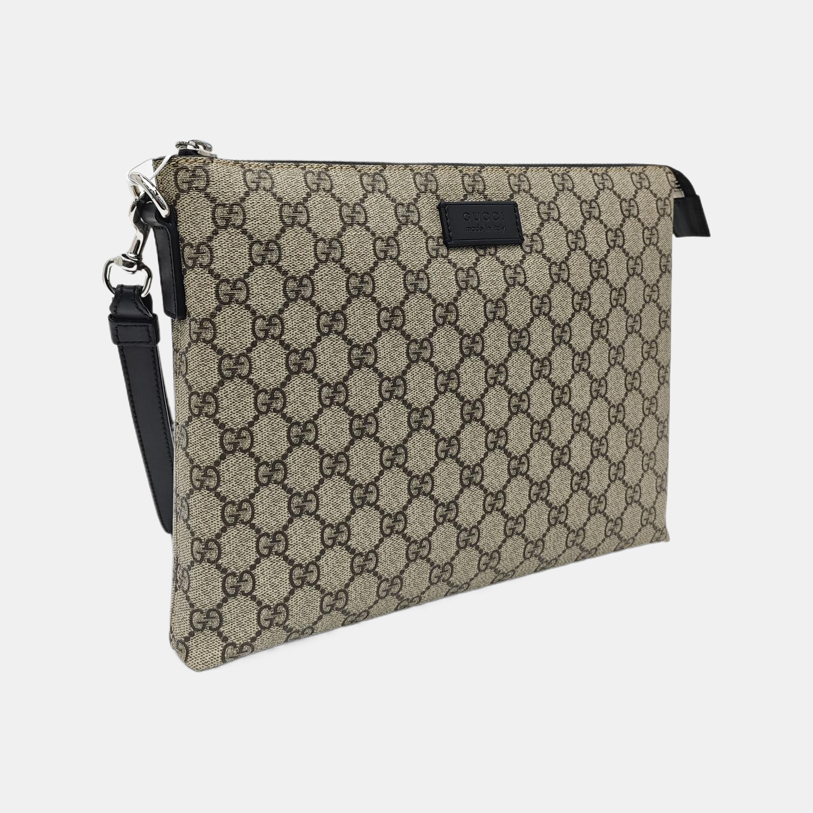 Monogram Coated Canvas Clutch Brown