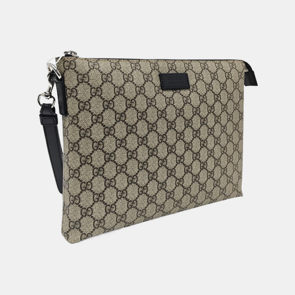 Monogram Coated Canvas Clutch Brown
