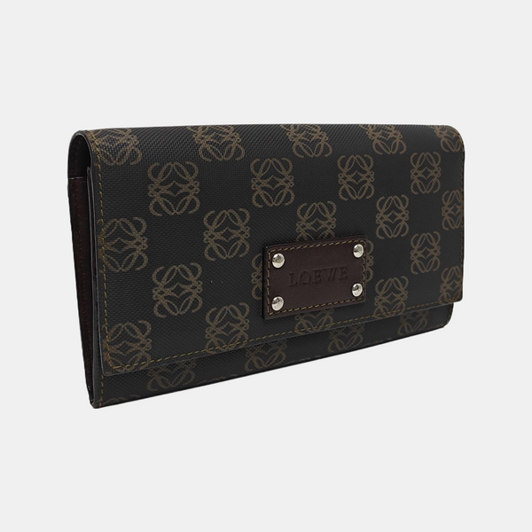 Monogram Leather Clutch Gray