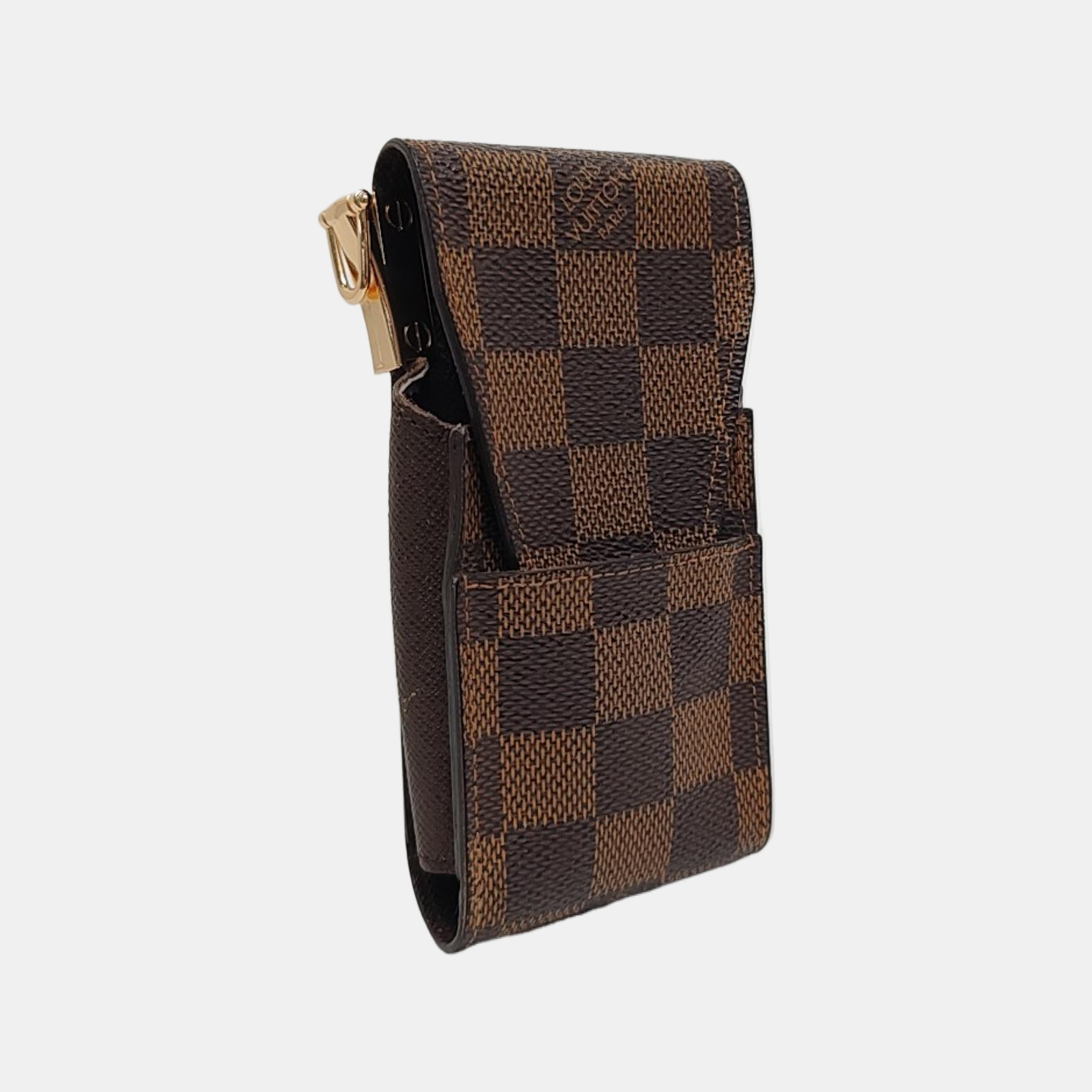 Damier Ebene Coated Canvas Clutch Brown