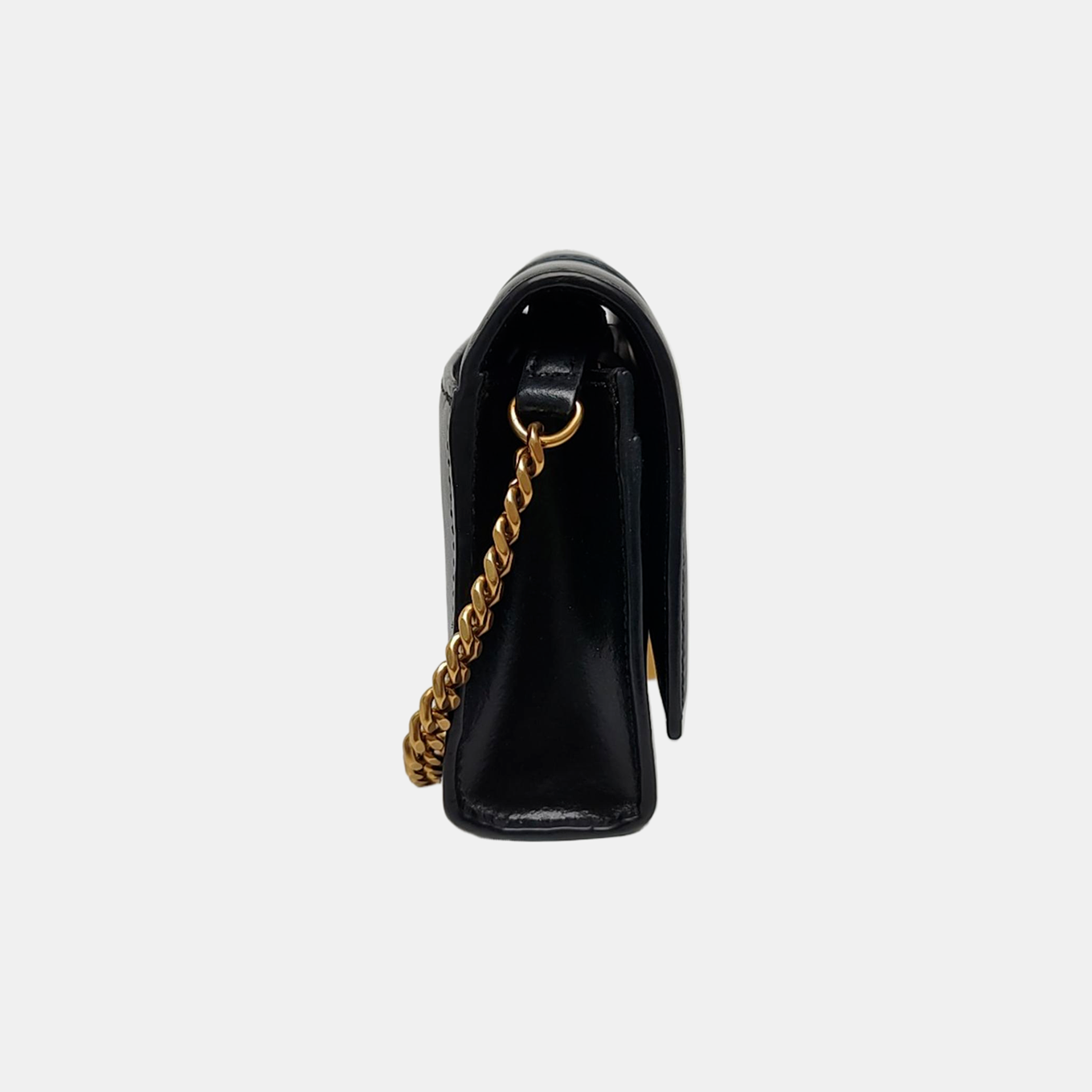 Hourglass Wallet On Chain Mini Calfskin Black