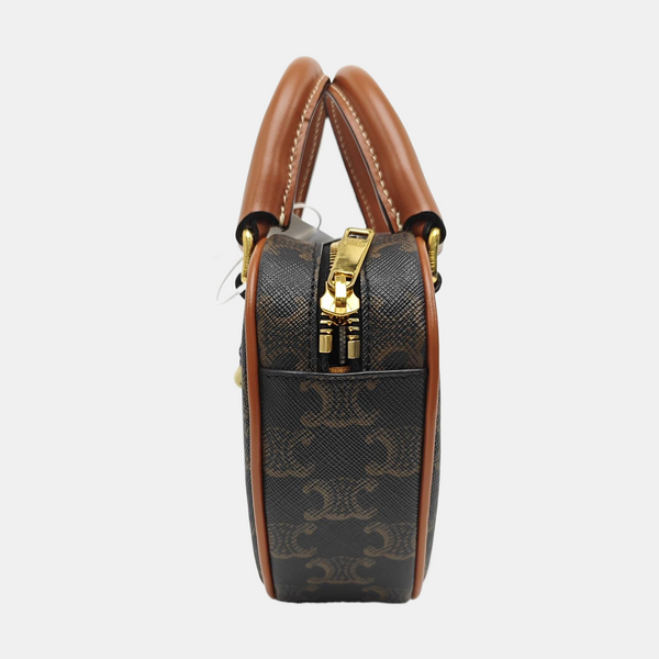 Coated Canvas Tote Bag Brown