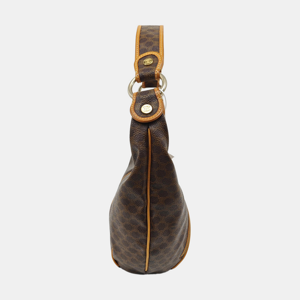 Coated Canvas Top Handle Bag Brown