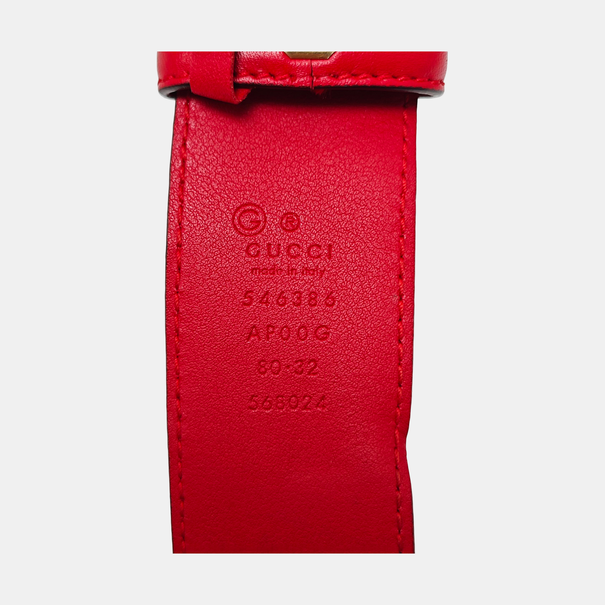 Leather Belt Red