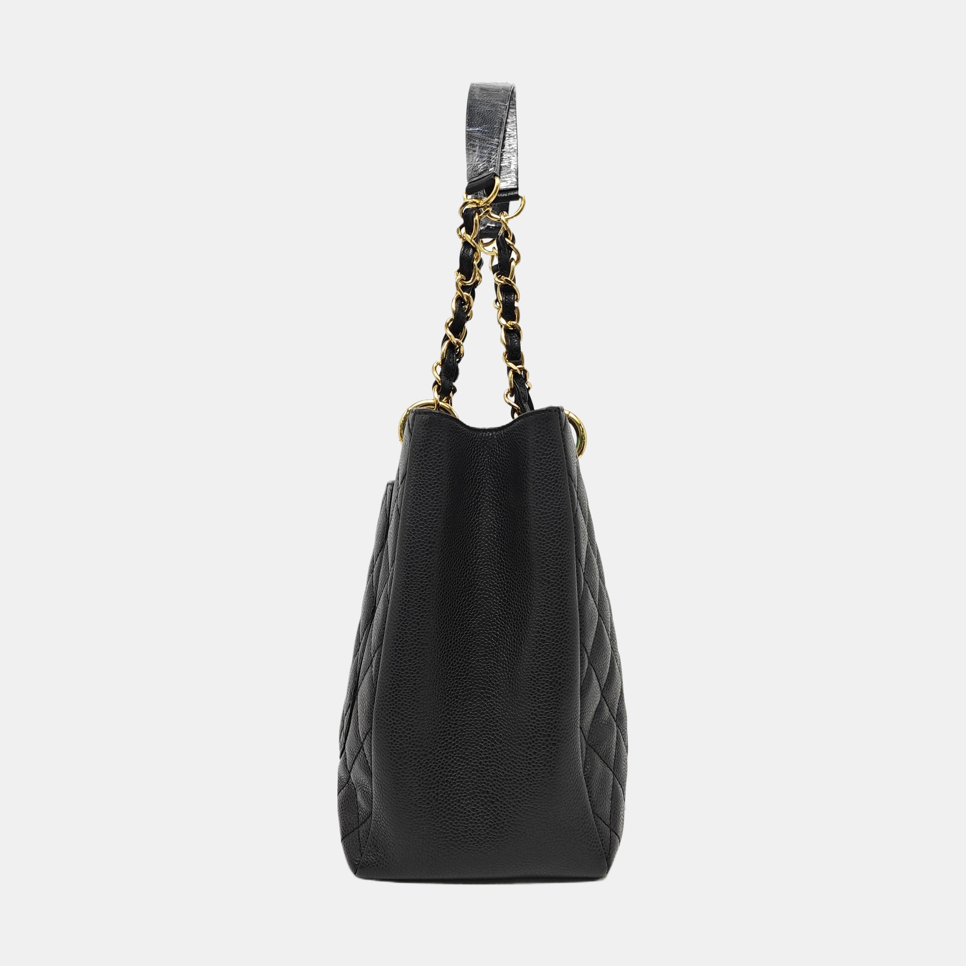 CHANEL GST Large Quilted Grained Calfskin Black