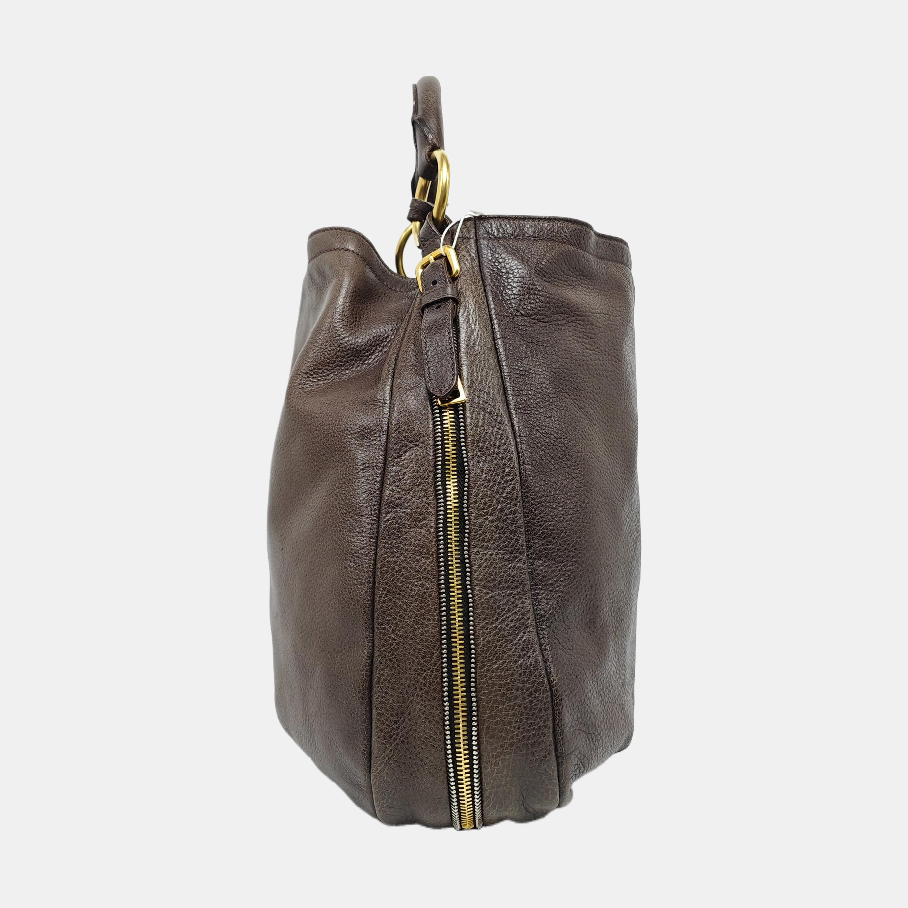 Calfskin Top Handle Bag Gray