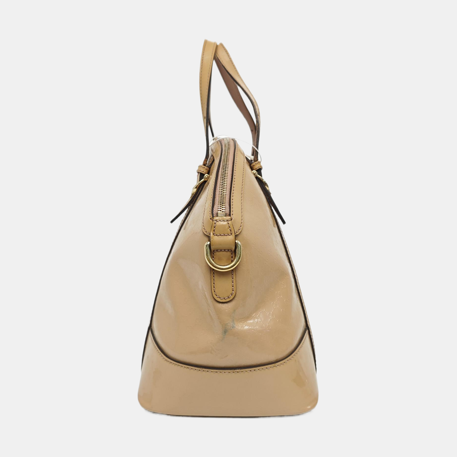 Monogram Patent Leather Shoulder Bag Beige