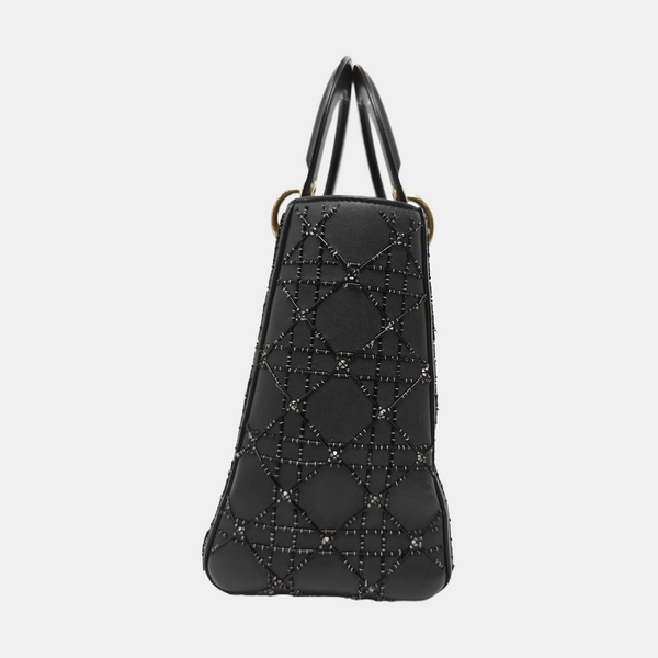 Lady Dior Medium Cannage Lambskin Black