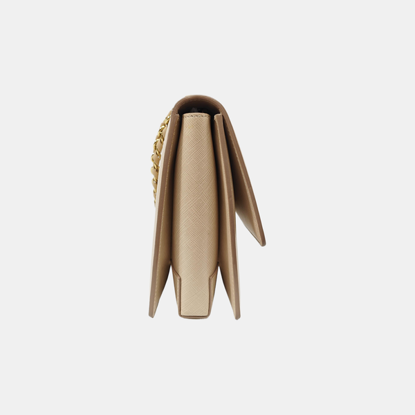 Calfskin Shoulder Bag Beige