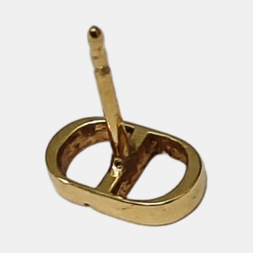 Petit CD Metal Gold Stud Earrings