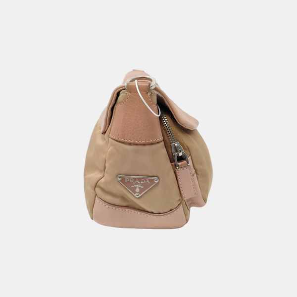 Nylon Shoulder Bag Beige