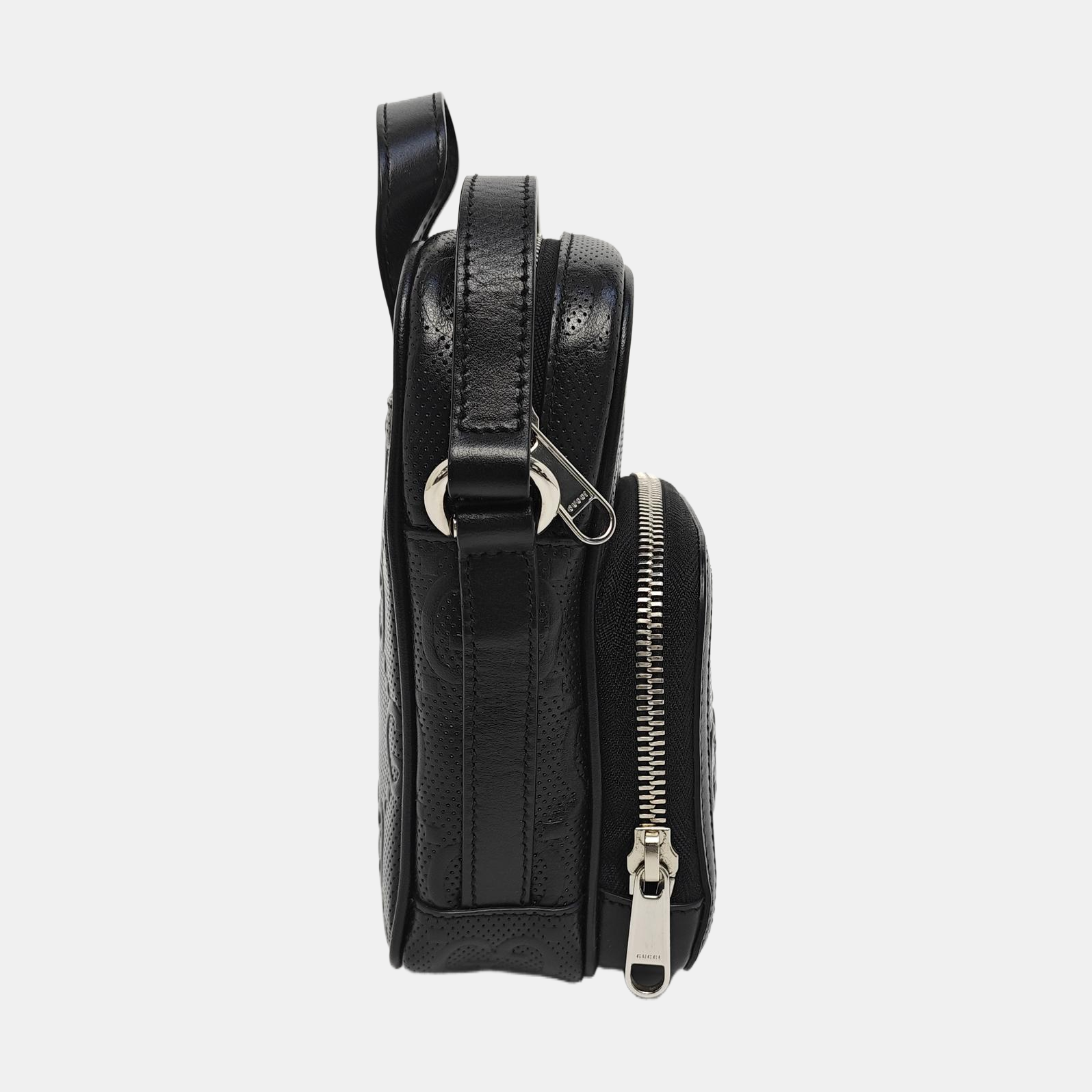 Monogram Calfskin Shoulder Bag Mini Black