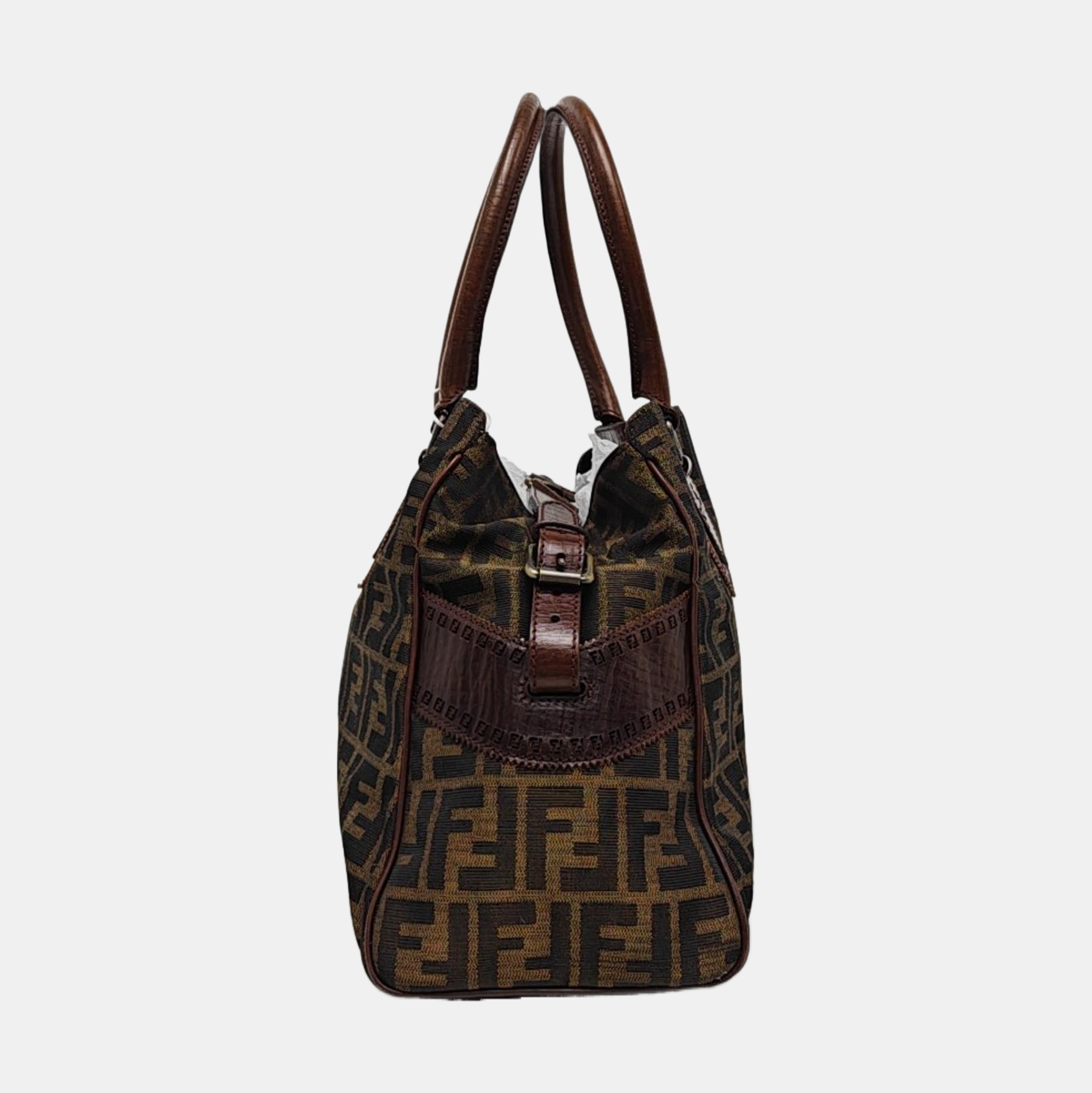 Canvas Top Handle Bag Brown