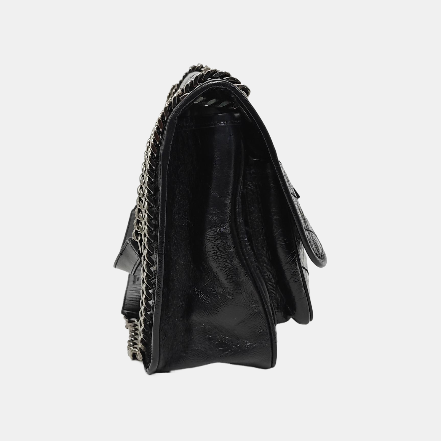 NIKI Medium Chevron Calfskin Black
