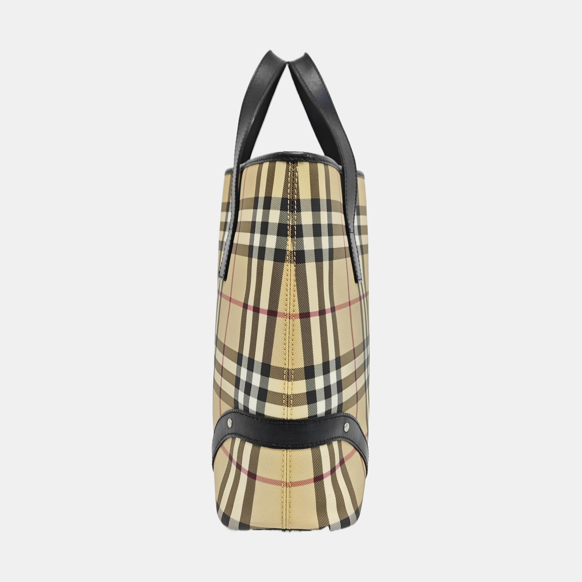 Coated Canvas Tote Bag Brown