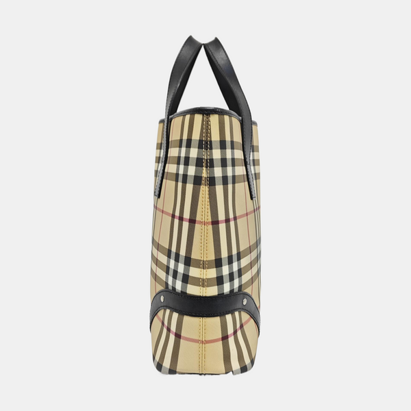 Coated Canvas Tote Bag Brown
