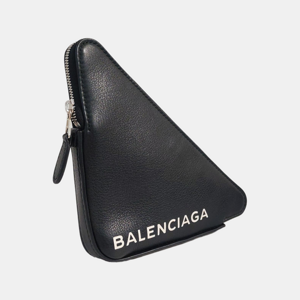 Authenticated pre-owned  Triangle Calfskin Black - Clutch at Looply