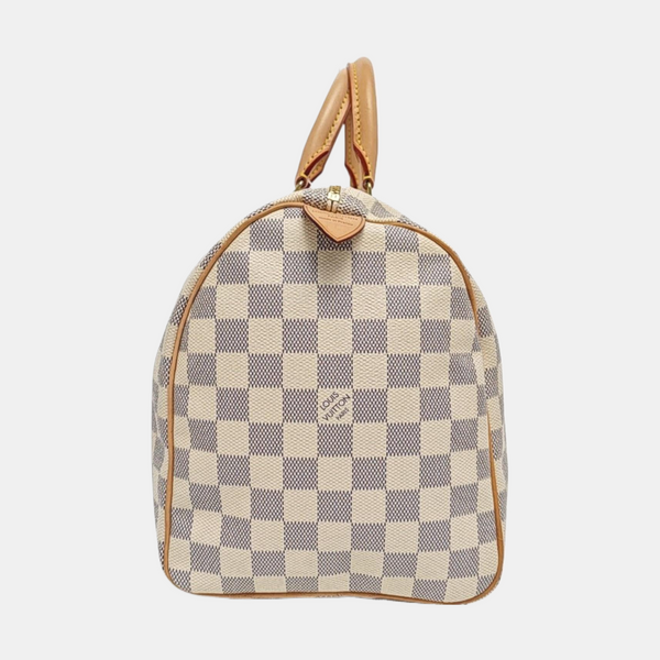 SPEEDY 30 Damier Azur Coated Canvas White