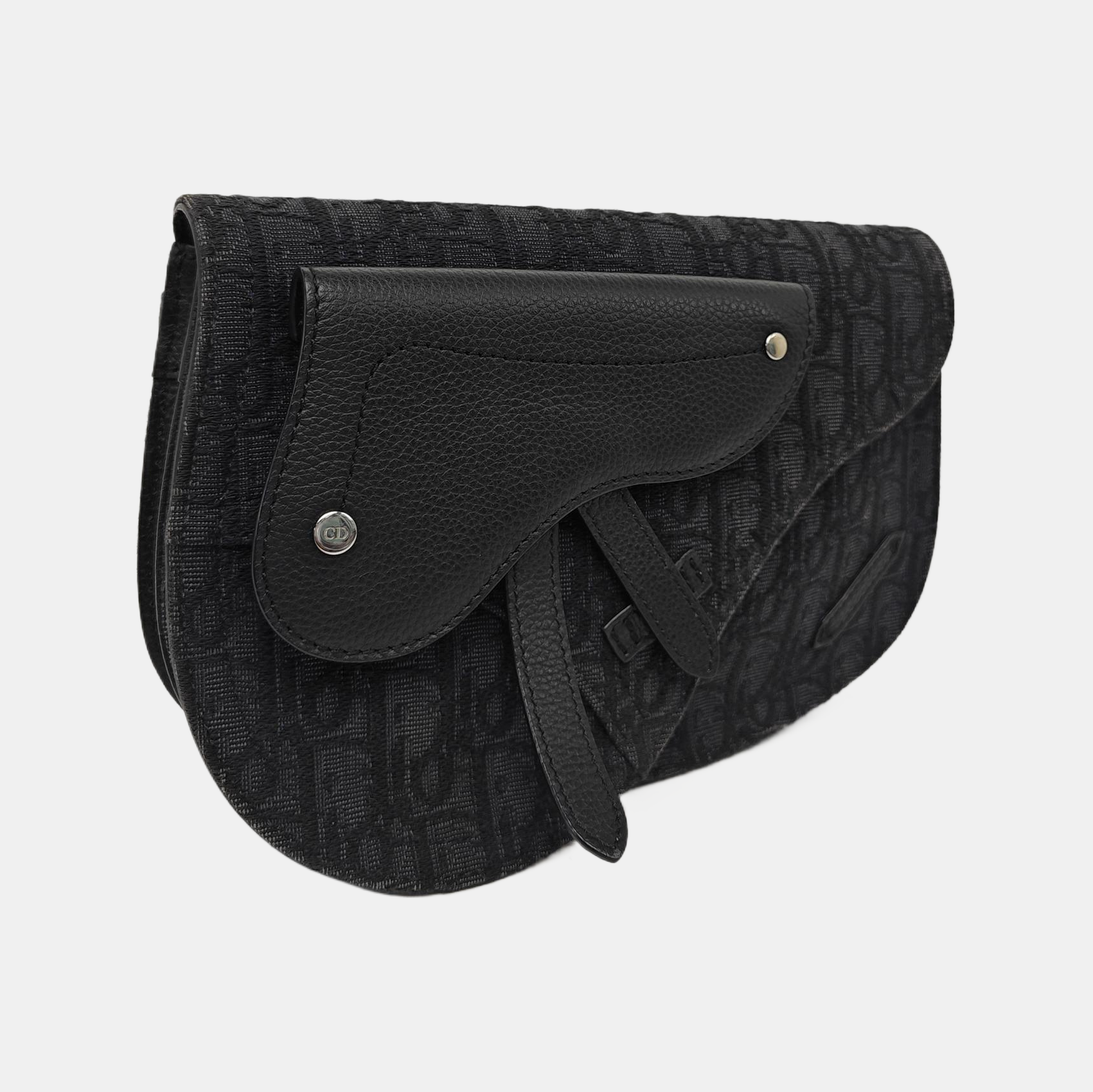 Saddle Small Oblique Canvas Black