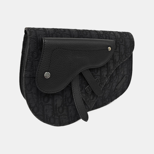 Saddle Small Oblique Canvas Black