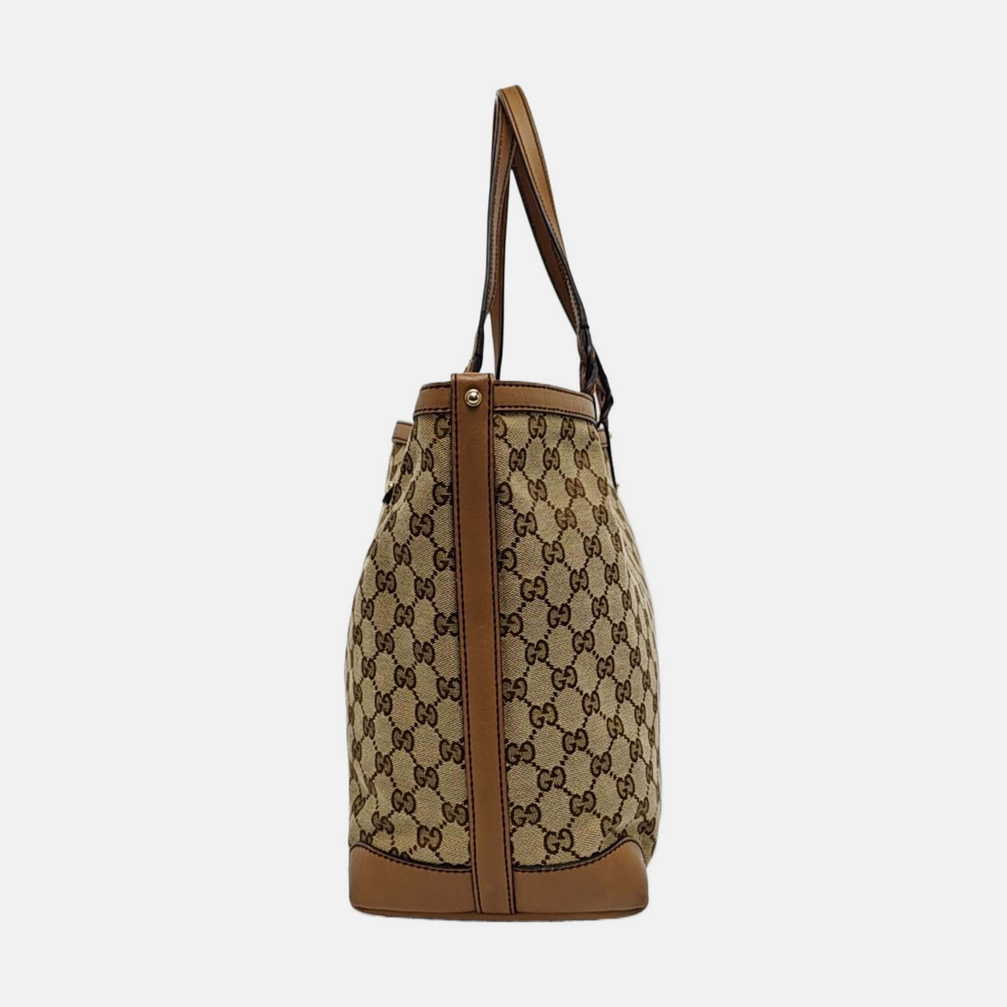 Monogram Canvas Tote Bag Brown