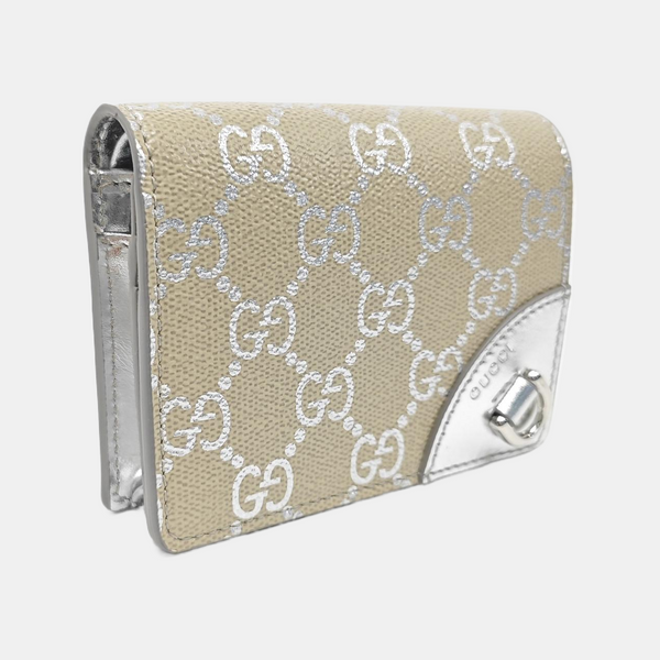 Monogram Leather Wallet Beige