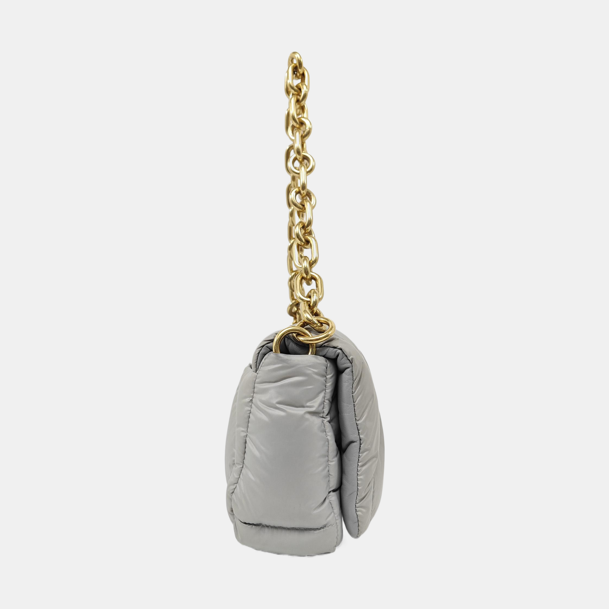 Quilted Nylon Crossbody Bag Gray