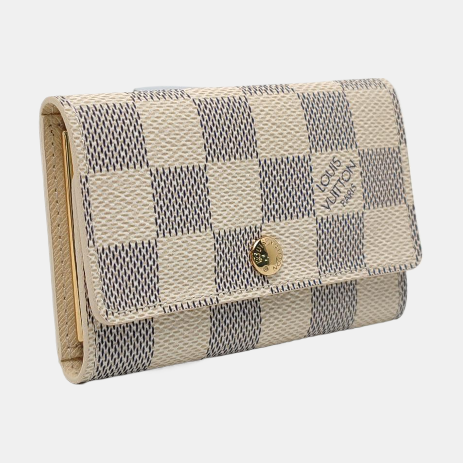 Damier Azur Coated Canvas Key Pouch White