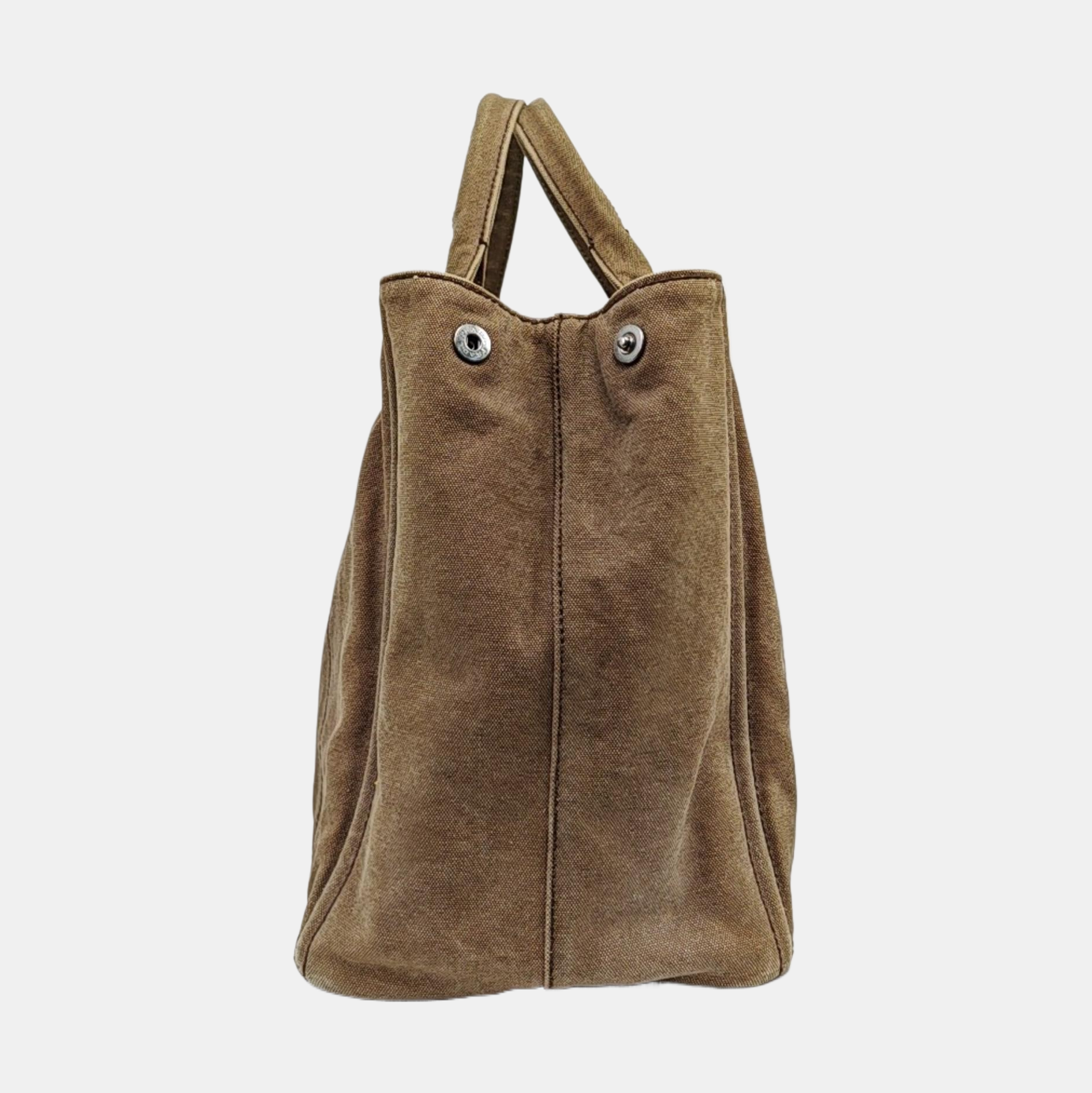 Quilted Canvas Tote Bag Brown