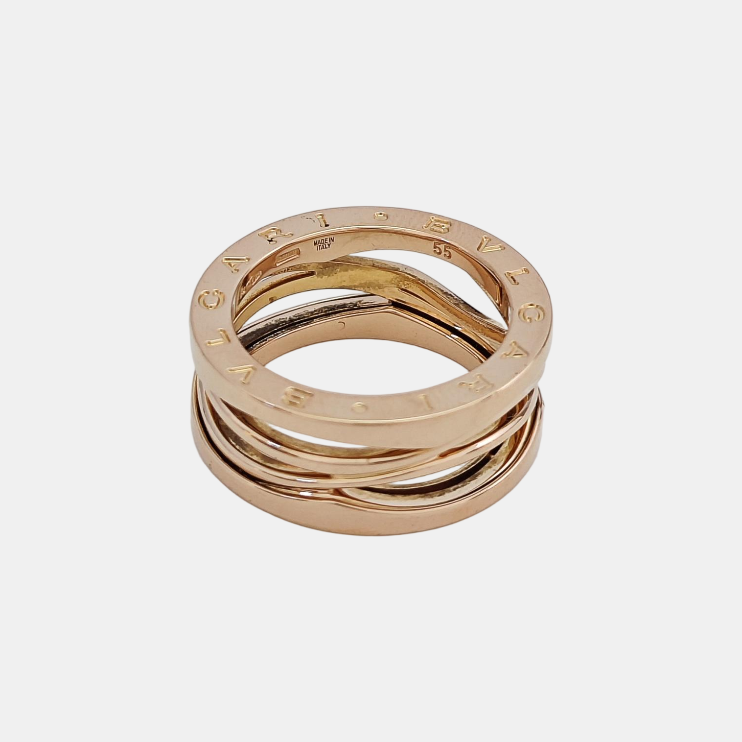 B.ZERO1 18k Rose Gold Ring EU 55