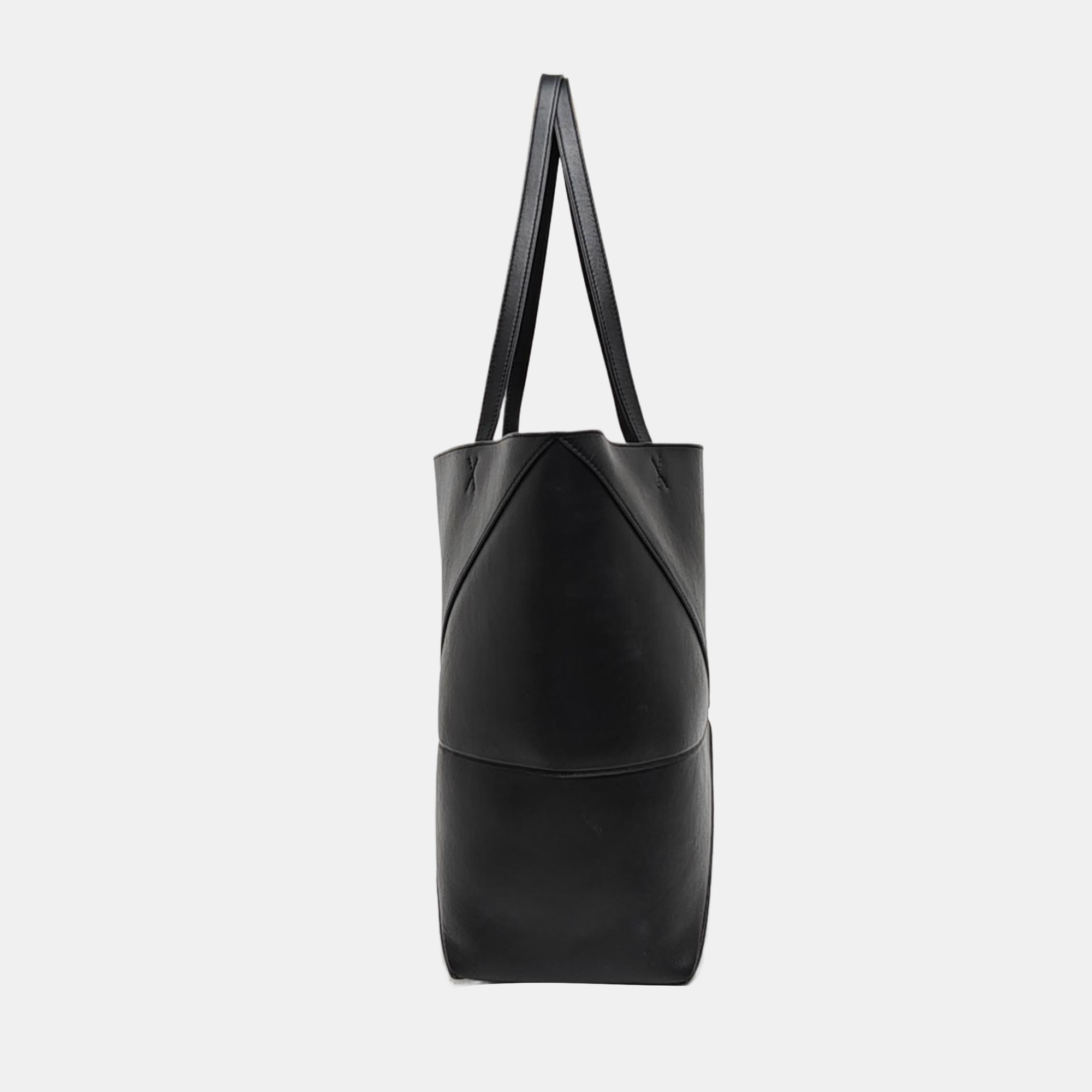 Puzzle Fold Medium Quilted Calfskin Black