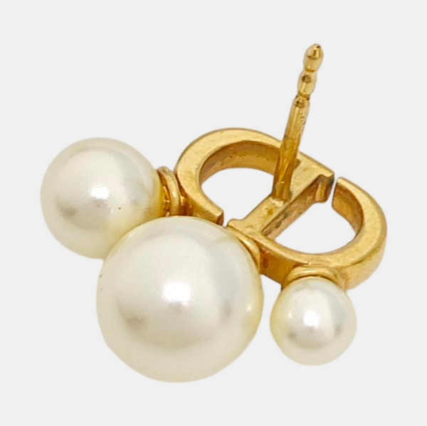 Petit CD Metal Gold Stud Earrings