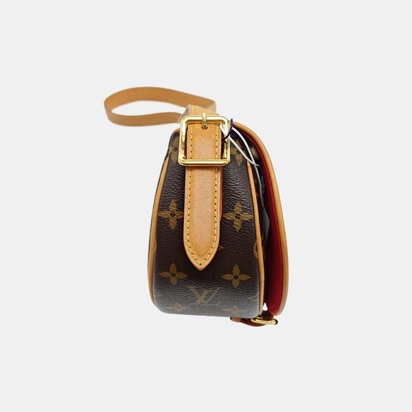 TAMBOURINE Monogram Coated Canvas Brown